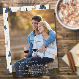 Zuhause für das Holidays Full Foto Neue Adresse Feiertagskarte