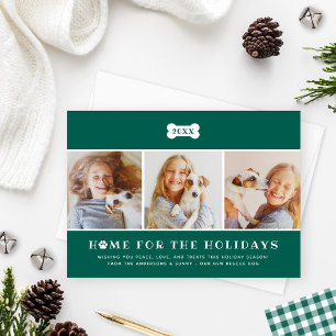 Zuhause für das Holidays Green Kariert Dog Foto Feiertagskarte