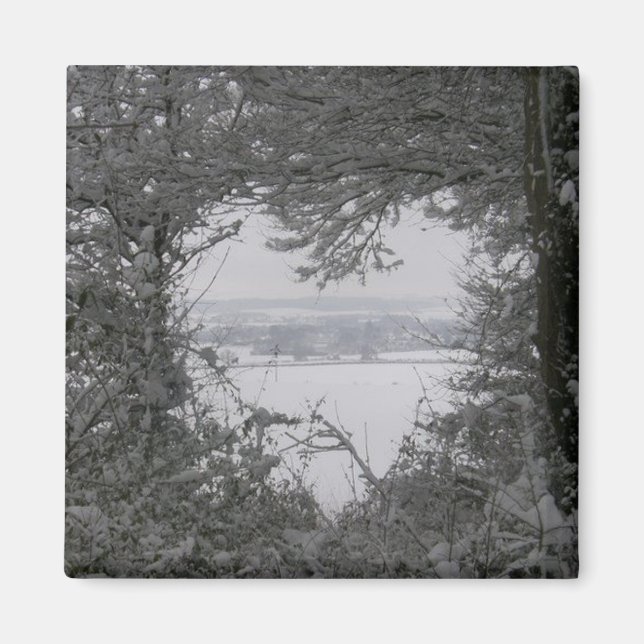 Zuhause für das Holidays Liebe Snow Heart Foto Magnet (Vorne)