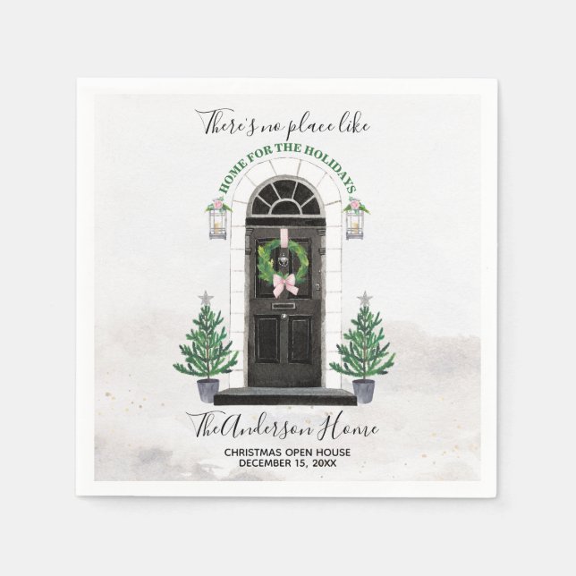 Zuhause für das Weihnachtshaus Serviette (Vorderseite)