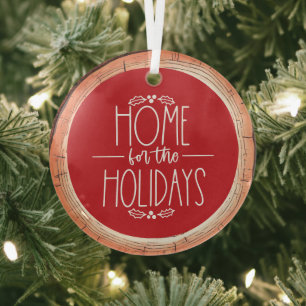 Zuhause für den Holidays Typografy Keepake Tree Ornament Aus Glas