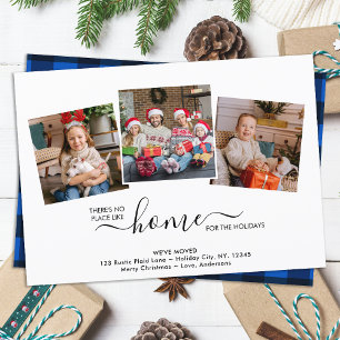 Zuhause für die Ferien 3 Foto Blue Kariert Moving Ankündigung