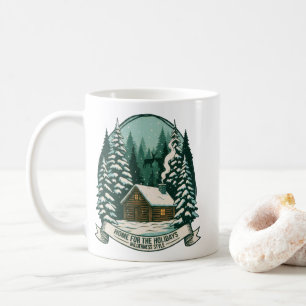 Zuhause für die Holidays Wilderness Cabin Art Kaffeetasse