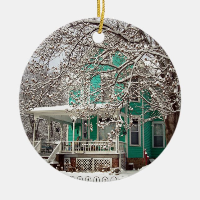 Zuhause für Feiertage Keramik Ornament (Vorne)