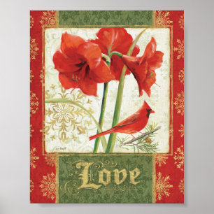 Zuhause für Weihnachten Amaryllis Liebe Poster