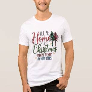 Zuhause für Weihnachten Funny Modern Funny Funny N Tri-Blend Shirt