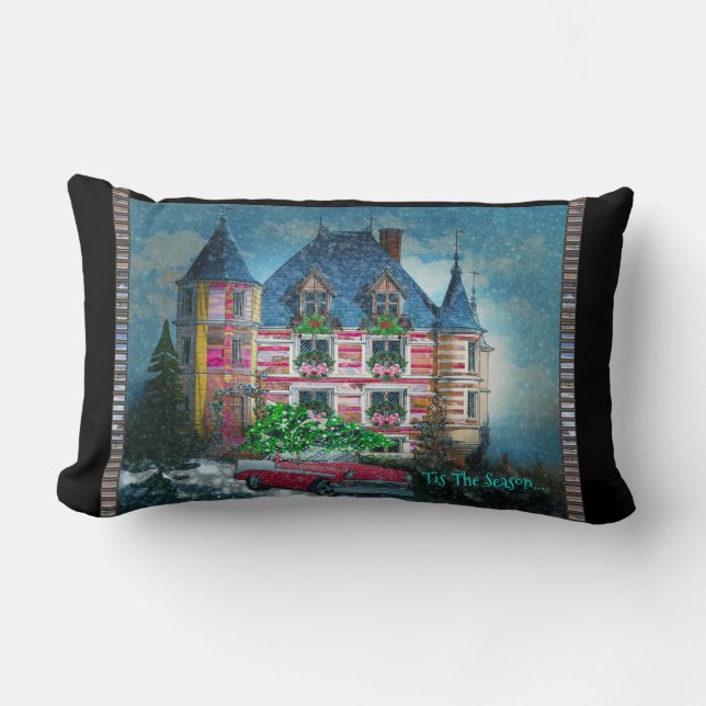 Zuhause für Weihnachten Lendenkissen (Vorderseite)