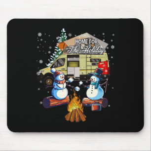 Zuhause für Weihnachten Weihnachten Snowman Campin Mousepad