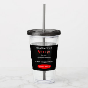 Zuhause Garage Car Mechanical Acrylic Tumbler mit  Acryltrinkbecher