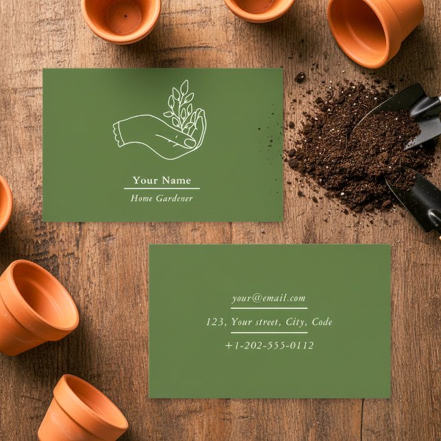Zuhause Gärtner Pflanze Visitenkarte (Home gardener plant business card.)