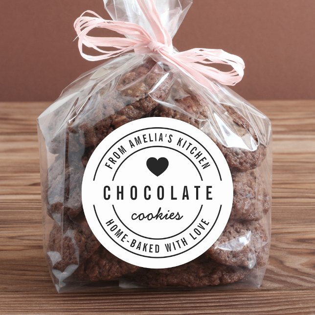 Zuhause gebacken mit Liebe Runder Aufkleber (Von Creator hochgeladen)