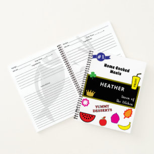 Zuhause gekochte Mahlzeiten Chalkboard Familienrez Notizbuch