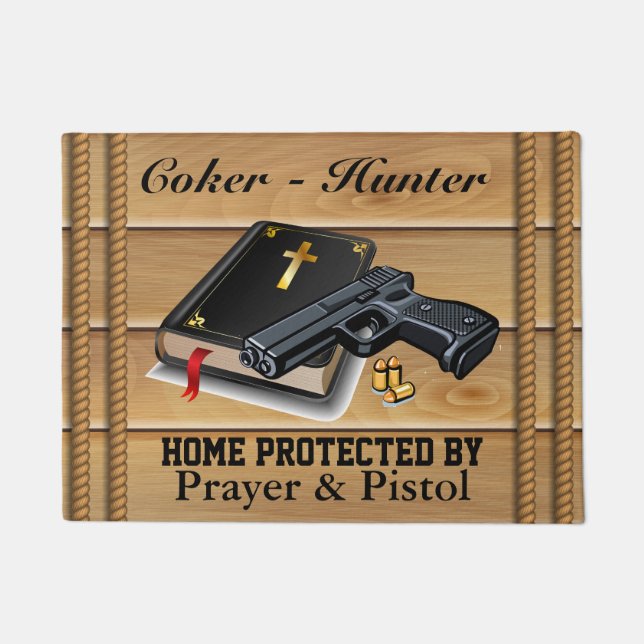 Zuhause geschützt durch ... fußmatte (Vorderseite)