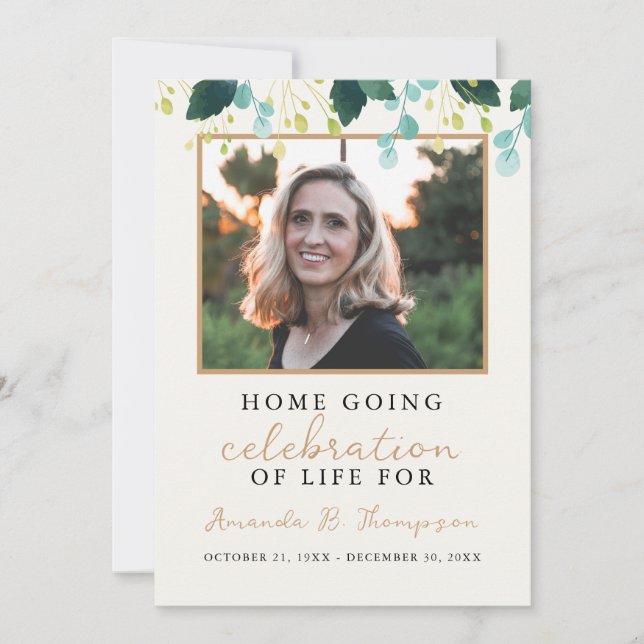 Zuhause Going Celebration of Life Funeral Service (Vorderseite)