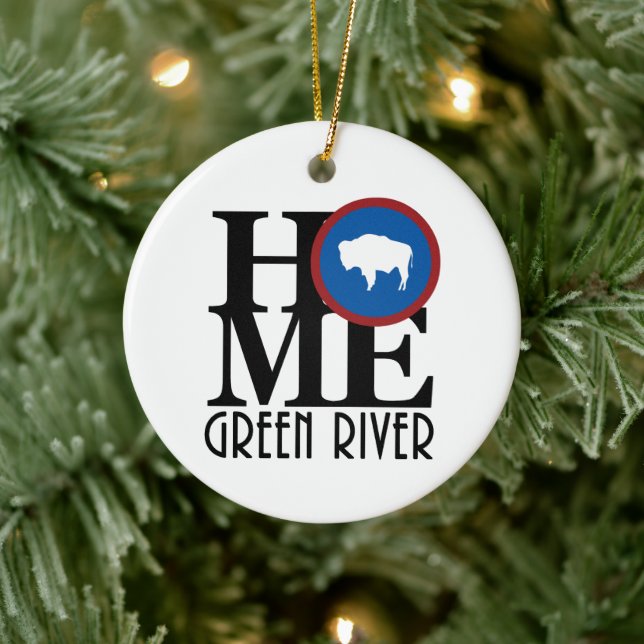 ZUHAUSE Green River Wyoming Keramik Ornament (Baum)