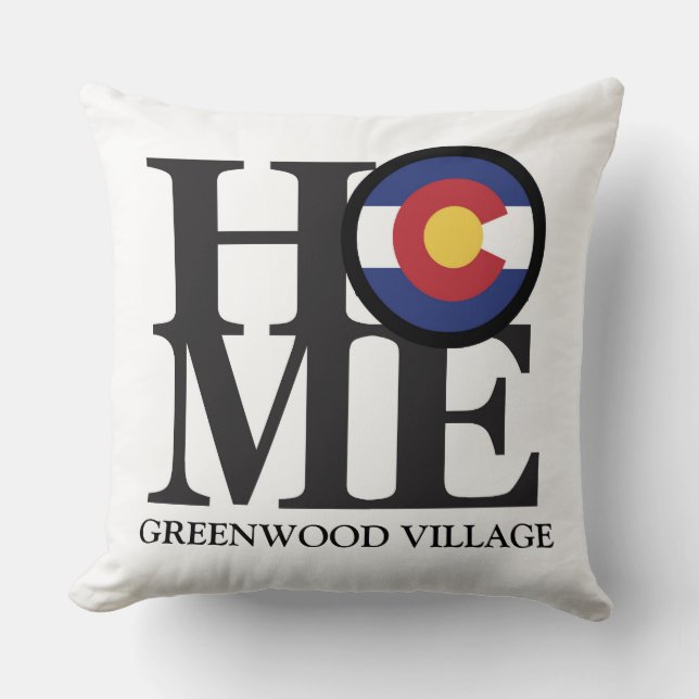 ZUHAUSE Greenwood Village Colorado Throw Kissen We (Vorderseite)
