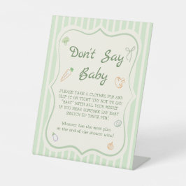 Zuhause Grown Baby Shower Say Baby Game nicht Sockelschild