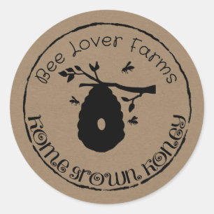 Zuhause Grown Honey Labels Sie personalisieren Runder Aufkleber