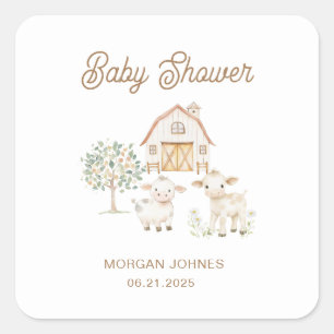 Zuhause Grown Süsse Babydusche Quadratischer Aufkleber