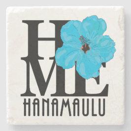 ZUHAUSE Hanamaulu Hawaii Blue Hibscus Steinuntersetzer