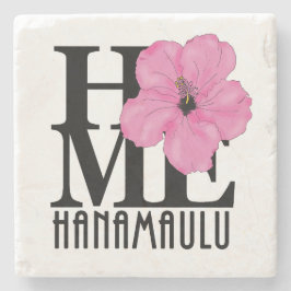 ZUHAUSE Hanamaulu Hawaii Pink Steinuntersetzer