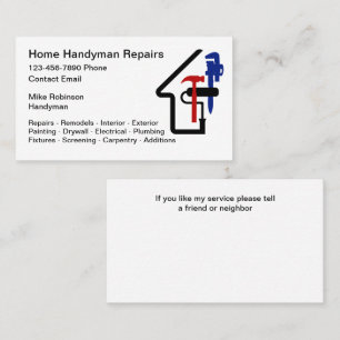 Zuhause Handyman Einmalige Visitenkarten Visitenkarte