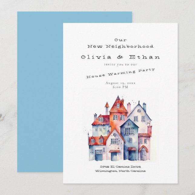 Zuhause - Haus-Erwärmung-Party Einladung (Vorne/Hinten)