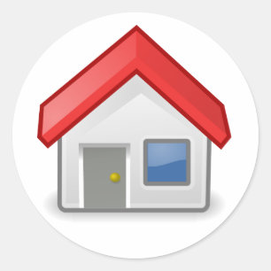 Zuhause / Haus / Tango Runder Aufkleber