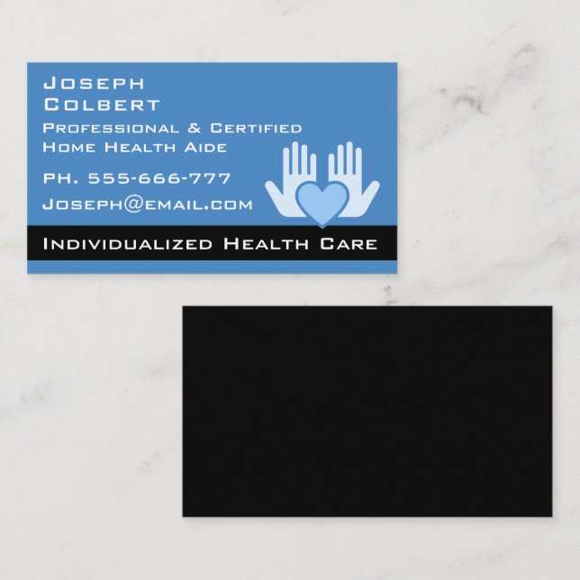 Zuhause Health Aide Krankenpfleger Visitenkarte (Vorne/Hinten)