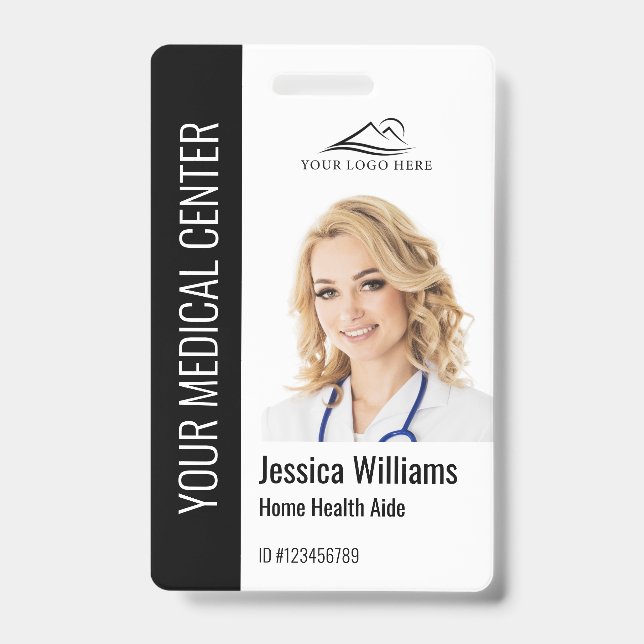 Zuhause Health Aide Medical Foto ID Black Ausweis (Vorderseite)
