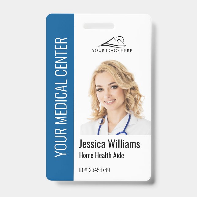 Zuhause Health Aide Medical Foto ID Blue Ausweis (Vorderseite)