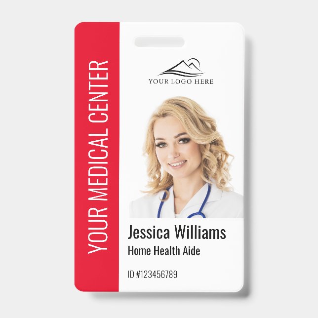 Zuhause Health Aide Medical Foto ID Red Ausweis (Vorderseite)