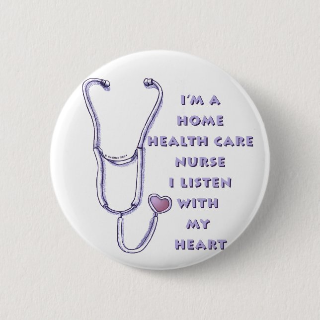 Zuhause Health Care Nurse Heart Button (Vorderseite)