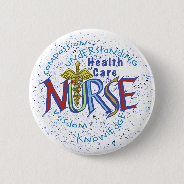 Zuhause Health Care Nurse Motto Button (Vorderseite)