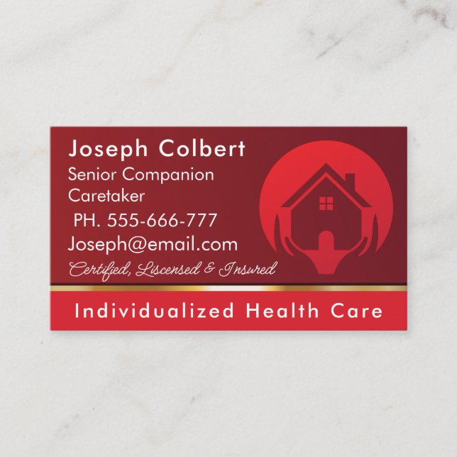 Zuhause Health Caregier Business Cards Visitenkarte (Vorderseite)