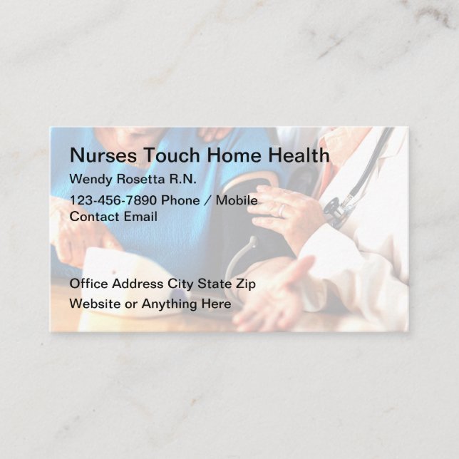 Zuhause Health Medical Nurse Business Cards Visitenkarte (Vorderseite)