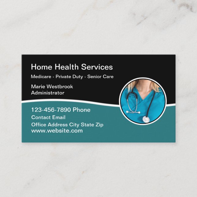 Zuhause Health Modern Medical Business Cards Visitenkarte (Vorderseite)