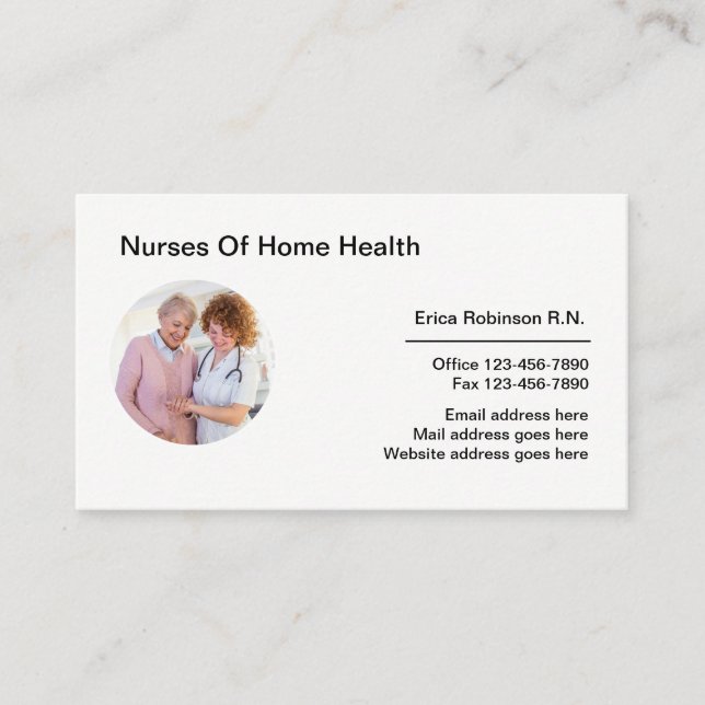 Zuhause Health Modern Nursing Business Cards Visitenkarte (Vorderseite)