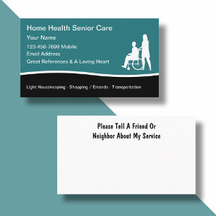 Zuhause Health Nurge Caregiver Modern Business Car Visitenkarte
