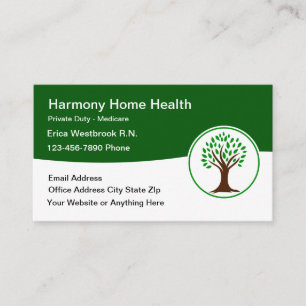 Zuhause Health Registered Nurse Business Card Visitenkarte