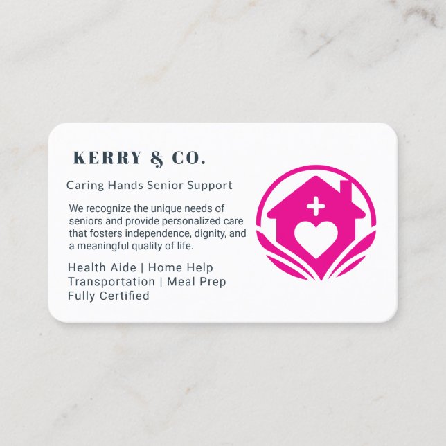 Zuhause Help Business Card - Beruflich & Kümmern Visitenkarte (Vorderseite)