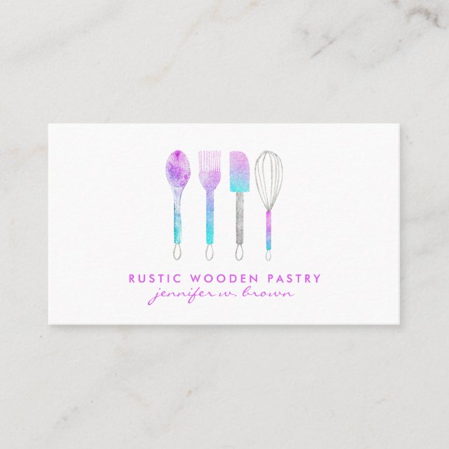 Zuhause hergestellt aus Bäckerei glitz Kuchendekor Visitenkarte (Vorderseite)