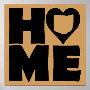 Zuhause Herz Staat Poster Schild