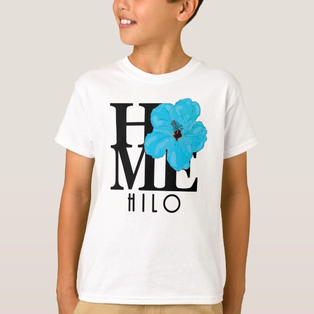 ZUHAUSE Hilo Hawaii Blue Hibiskus T-Shirt (Vorderseite)