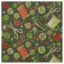 Zuhause Hobby Nähbedarf Collage Pattern Green