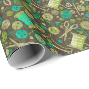 Zuhause Hobby Nähen DIY Paper Collage Pattern Grün Geschenkpapier