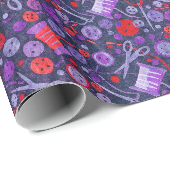 Zuhause Hobby Nähen Papier Collage Muster Blau Geschenkpapier (Rolleneckpunkt)