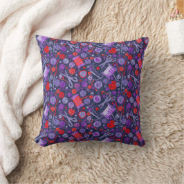 Zuhause Hobby Sew Crafter Collage Muster Blau Rot Kissen