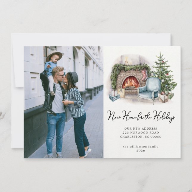 Zuhause Holiday Foto Moving Ankündigung (Vorderseite)