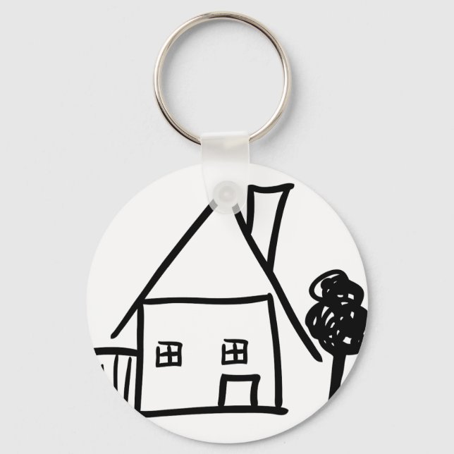 Zuhause-House-Symbol Schlüsselanhänger (Vorderseite)